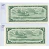 Image 2 : 1954 uncirculated consecutive numbered one dollar bills