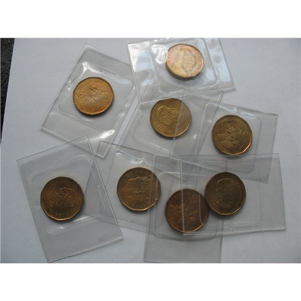 LOT of 29  - 25 Cent Coins & 8 Loonies - Individual Mint sealed