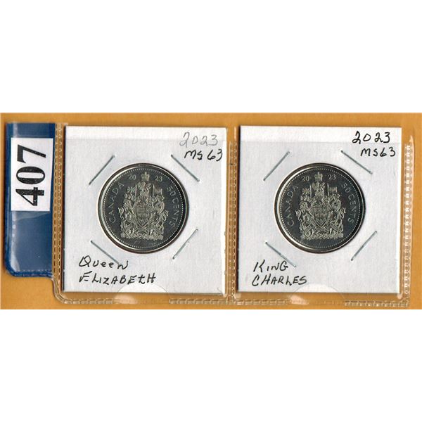2023 QUEEN ELIZABETH & KING CHARLES 50 CENT COINS