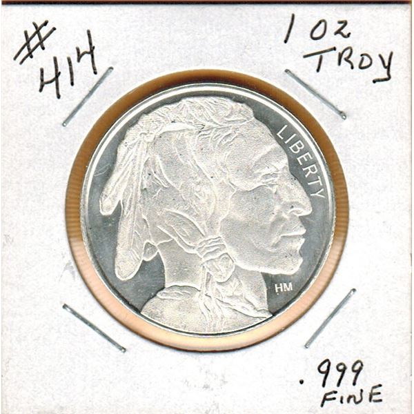 1 TROY OUNCE - INDIAN / BUFFALO DESIGN - .999 FINE SILVER