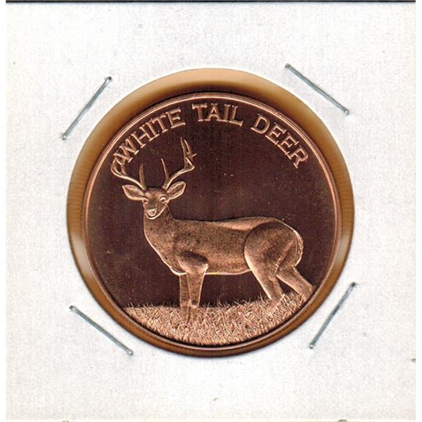 1 OUNCE COPPER -  .999 FINE - WHITE TAIL DEER