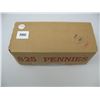 Image 1 : FULL BOX - $25.00 PENNIES (50 ROLLS) - ALL COPPER - Dated 1996 and older