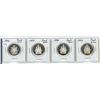 Image 1 : Lot of 4 silver canadian proof 50 cent coins- 1996-1999