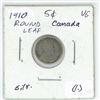 Image 2 : 1910 Canada Round Leaf Silver 5¢ (1.)