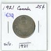 Image 1 : 1921 canada silver 25 cent