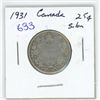 Image 1 : 1931 canada silver 25 cent