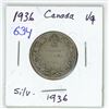 Image 1 : 1936 canada silver 25 cent- VG