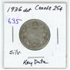 Image 1 : 1936 DOT Canada Silver 25¢ KEY DATE
