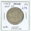 Image 1 : 1953 NSF SD Canada Silver 50¢