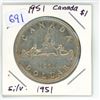 Image 1 : 1951 Canada Silver $1