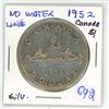 Image 1 : 1952 No Water Line  Canada Silver $1