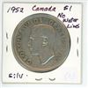 Image 2 : 1952 No Water Line  Canada Silver $1
