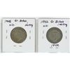 Image 2 : Lot of 2 Great Britain Silver 1 Shilling:  1942 & 1946