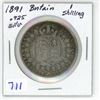 Image 1 : 1891 Great Britain Silver 1 Shilling