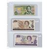 Image 1 : Lot of 3 banknotes-1989 one pound ,1981-85 one $ zealand, 1975-77 2$ zealand
