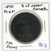 Image 1 : 1850 Bank of Upper Canada One Penny Token PC-6A1