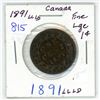 Image 1 : 1891 LL LD Canada Large Cent