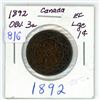 Image 1 : 1892 Obv 3a Canada Large Cent