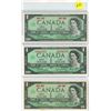 Image 1 : Lot of 3 Canada $1.00 one dollar centennial bills