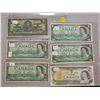 Image 2 : Lot of 6 CAD $1.00 - 1937, 1954 replacement note, 1954, 1967, 1967, 1973
