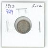 Image 1 : 1913 Canadian Silver 5 Cents. F-12.