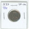 Image 1 : 1933 Canadian Nickel 5 Cents. VF-20.