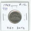 Image 1 : 1948 Nickel 5 Cents. Key Date. F-12.