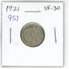 Image 1 : 1921 Canadian Silver 10 Cents. VF-30. Nice.