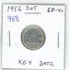 Image 1 : 1956 Dot Canadian Silver 10 Cents. Key Date. EF-40.