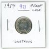 Image 1 : 1959 Canadian Silver 10 Cents. From a Proof Like Set. PL-65. Lustrous.
