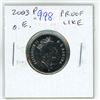 Image 1 : 2003P Old Effigy Canadian 25 Cents. P = Plated. Proof Like.