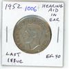 Image 1 : 1952 Hearing Aid Canadian Silver 50 Cents. As above. Last issue of King George VI. EF-40.