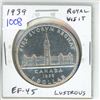 Image 1 : 1939 Royal Visit to Canada Silver Dollar. Commemorates the first visit to Canada by King George VI &