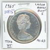 Image 1 : 1965 Type II Canadian Silver Dollar. Large Beads, Blunt 5. MS-63.