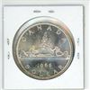 Image 2 : 1966 Large Beads Canadian Silver Dollar. MS-63 with Cameo.