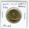 Image 1 : 2014 Lucky Loonie. MS-63 from an original Royal Canadian Mint roll.
