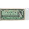 Image 1 : 1954 Modified Portrait $1 Replacement note. Beattie-Rasminsky signatures. *A/A Replacement Prefix. B