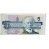 Image 2 : 1986 $5 Replacement. Crow-Bouey signatures. ENX Replacement Prefix. Blue Back Position Number. BC-56