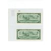 Image 2 : Lot of 2 Consecutive Serial Number 1954 Modified Portrait $1 notes. Beattie-Rasminsky signatures. R/