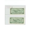 Image 2 : Lot of 2 Consecutive Serial Number 1954 Modified Portrait $1 notes. Lawson-Bouey signatures. Z/F Pre