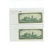 Image 2 : Lot of 2 Consecutive Serial Number 1967 $1 notes. Beattie-Rasminsky signatures. G/P Prefix. Serial N