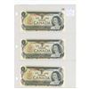 Image 1 : Lot of 3 Consecutive Serial Number 1973 $1 notes. Crow-Bouey signatures. BAD Prefix. Serial Numbers 