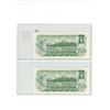 Image 2 : Lot of 2 Consecutive Serial Number 1973 $1 Replacement notes. Crow-Bouey signatures. EAX Replacement