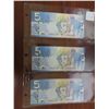 Image 1 : Lot of 3 Consecutive Serial Number 2006 $5 notes. Jenkins-Dodge signatures. AOR Prefix. Serial Numbe