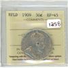 Image 1 : 1909 Newfoundland 50 cents ICCS graded EF-45
