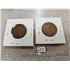 Image 2 : Lot of 2 Canada large pennies 1¢ 1918 & 1919