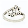 Image 7 : Antique 18K White Gold 1.11 ctw Old European Mine Diamond Three Stone Bypass Rin