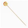 Image 3 : Antique Victorian 10k Yellow Gold Carved Coral Rose & European Diamond Stick Pin
