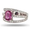 Image 2 : 1.72 ctw Pink Sapphire and 0.60 ctw Diamonds Platinum Ring