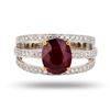 Image 1 : 1.64 ctw Ruby and 0.54 ctw Diamond 18K Yellow and White Gold Ring